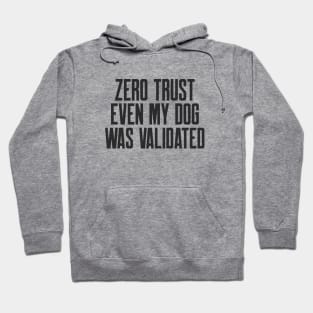 Cybersecurity Zero Trust Even My Dog Was Validated Hoodie